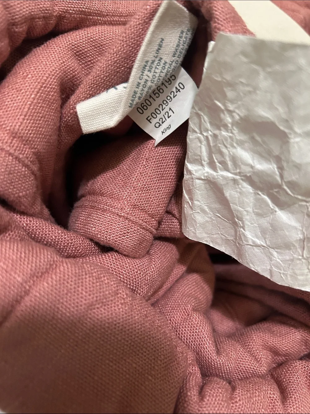 Casaluna King Heavyweight Linen Blend Quilt - Dusty Rose Pink